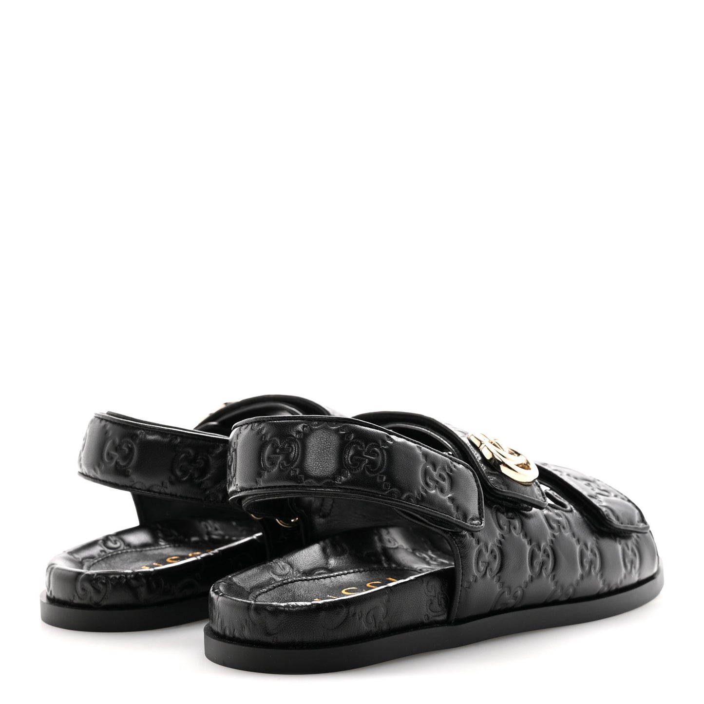 Guccissima GG Embossed Womens Sandals 38 Black