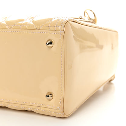 Christian Dior Patent Cannage Medium Lady Dior Beige 10 of 16