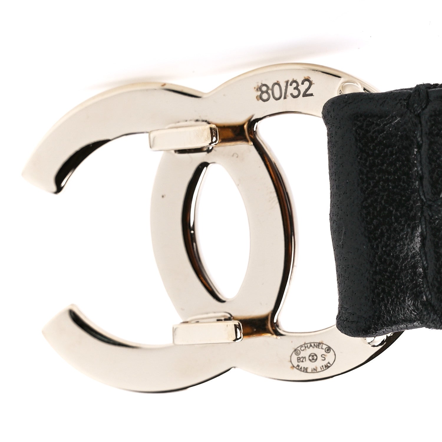 Chanel Calfskin CC Belt 80 32 Black 3 of 4