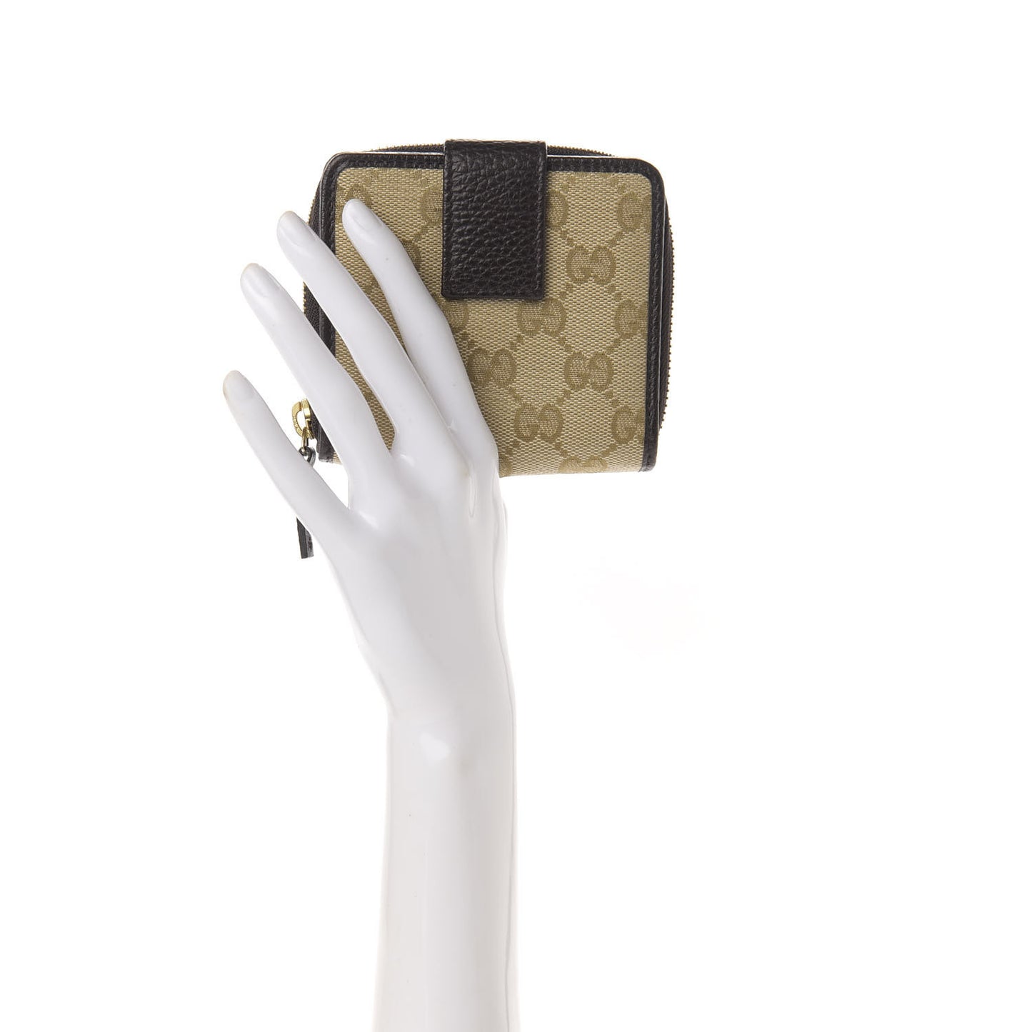 Monogram Zip Around French Flap Wallet Brown