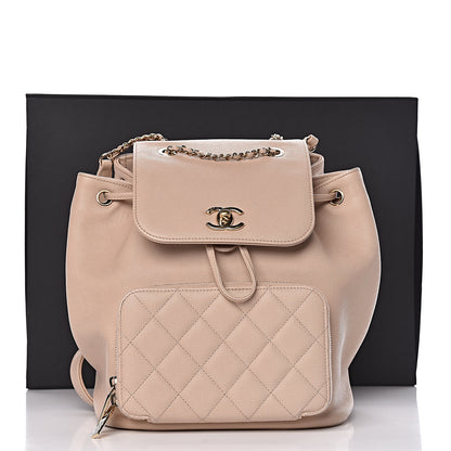 Chanel Caviar Quilted Business Affinity Backpack Beige 19 of 19