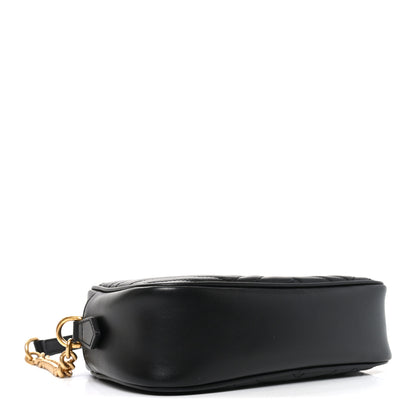 Gucci Calfskin Matelasse Small GG Marmont Chain Shoulder Bag Black 4 of 10
