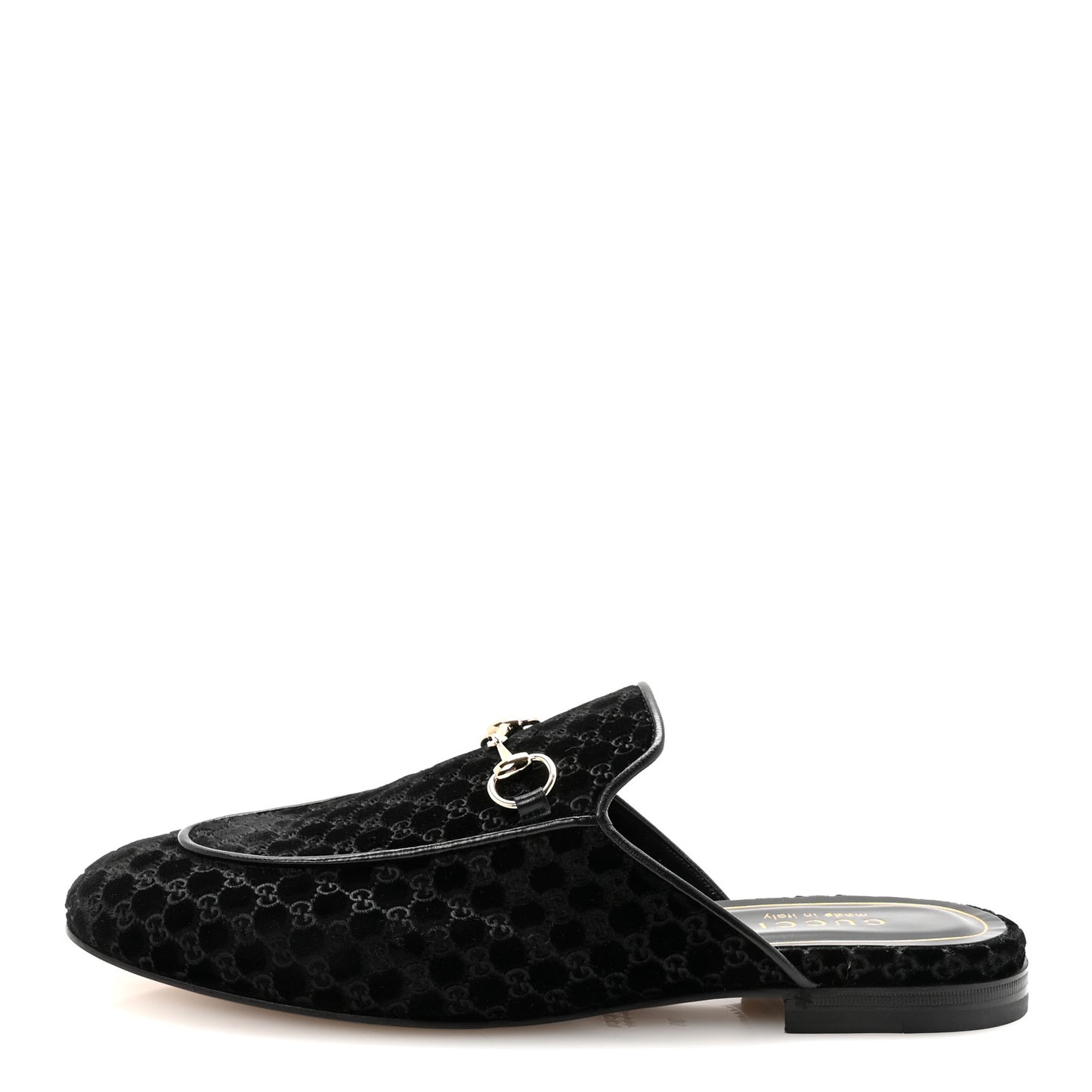Velvet GG Monogram Womens Princetown Slippers 39 Black