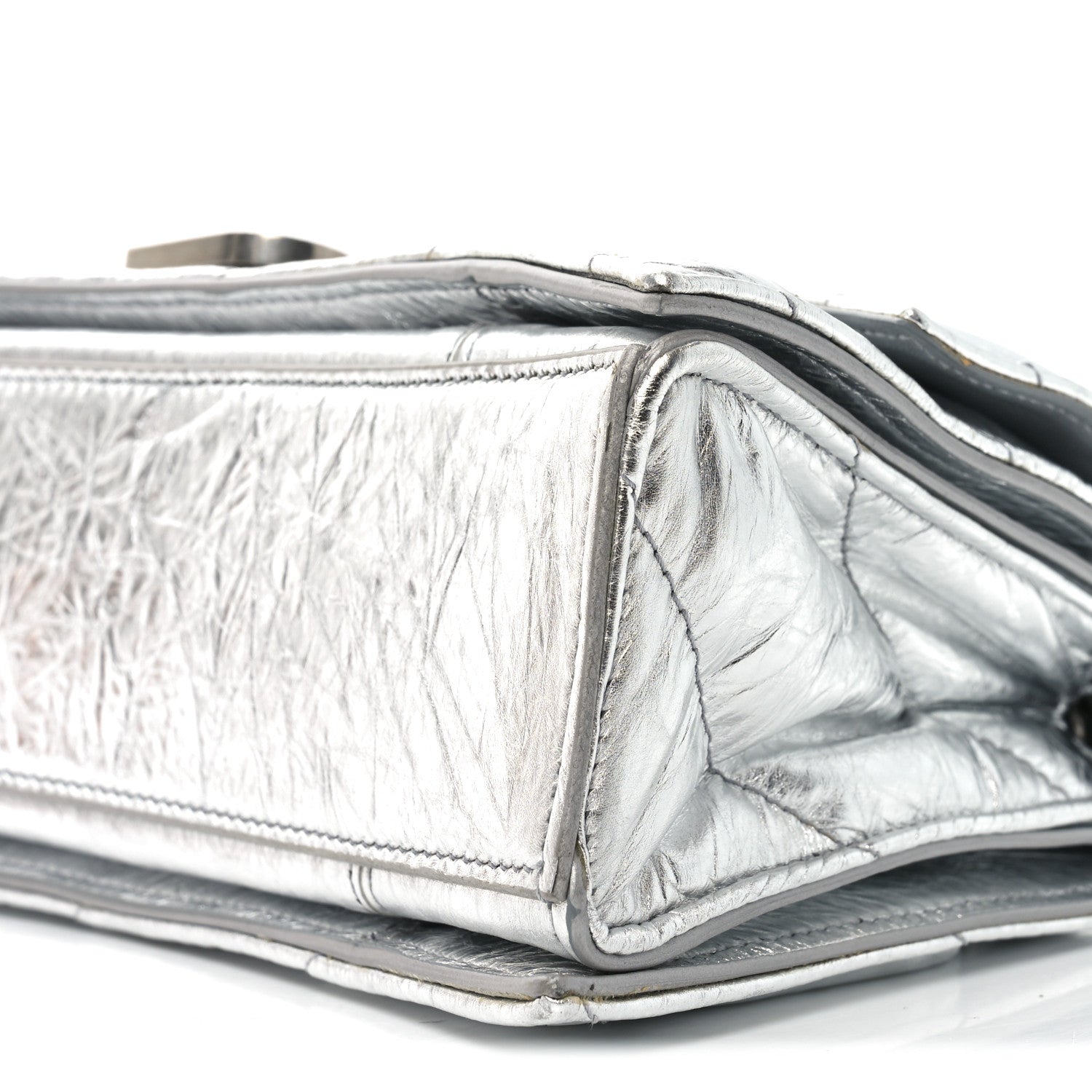 Balenciaga Crushed Calfskin Quilted Small Crush Chain Bag Silver 9 of 9
