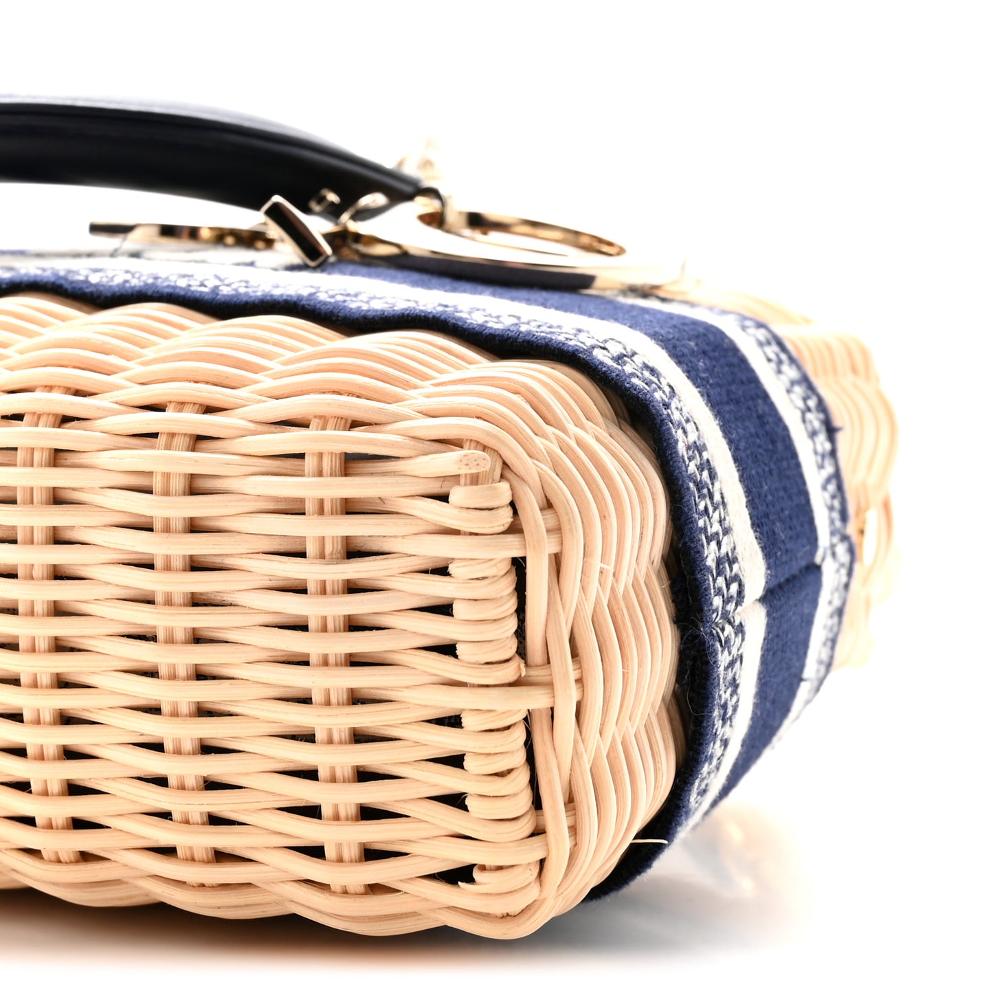 Wicker Oblique Dioriviera Medium Lady D-Joy Bag Blue