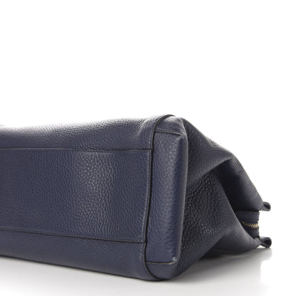 Gucci Pebbled Calfskin Large Lady Tassel Top Handle Bag Dark Blue 10 of 11