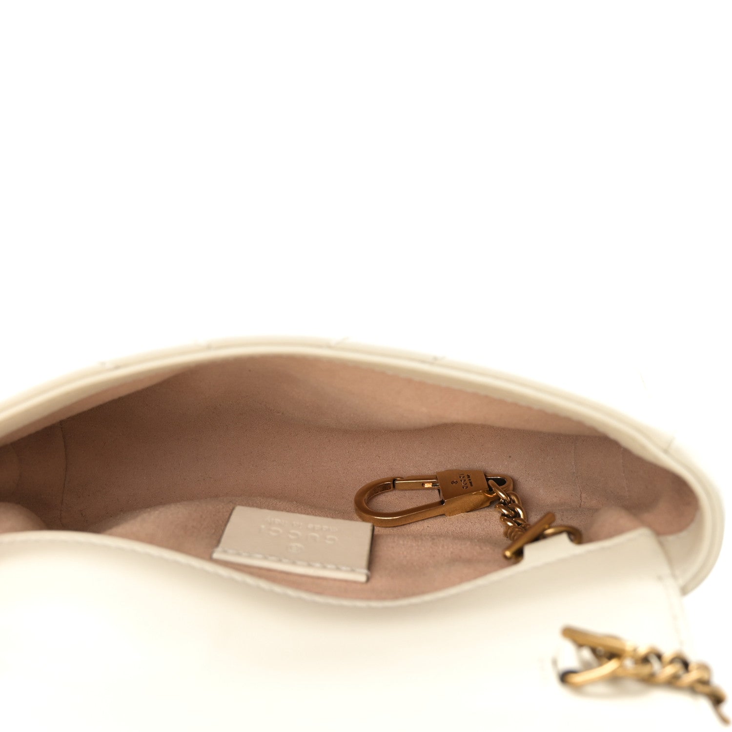 Gucci Calfskin Matelasse Super Mini GG Marmont Shoulder Bag White 5 of 11