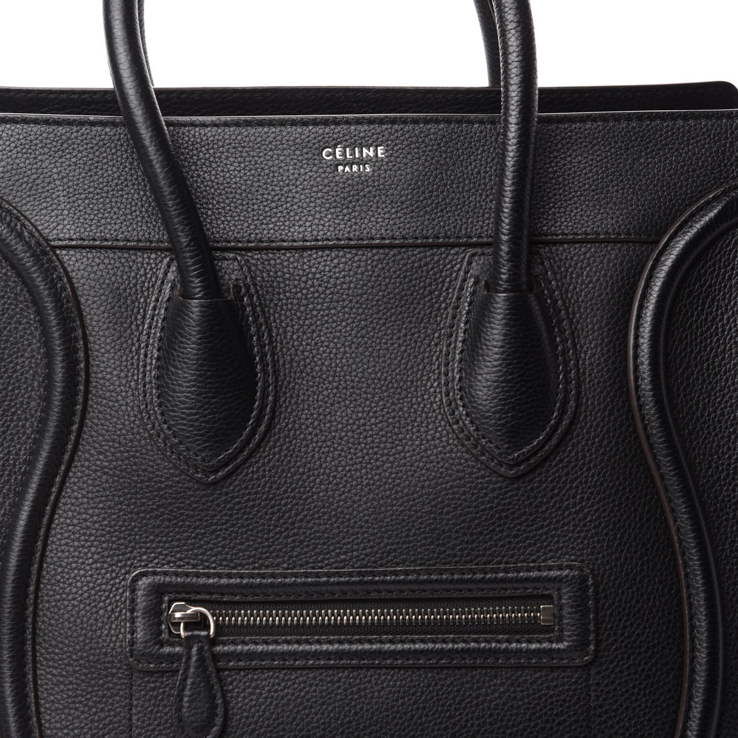 Drummed Calfskin Mini Luggage Black