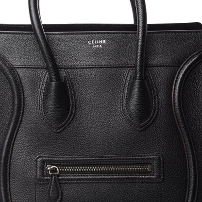 Celine Drummed Calfskin Mini Luggage Black 10 of 10