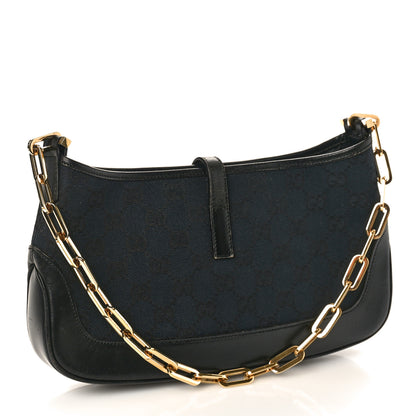 Gucci Monogram Jackie O Chain Hobo Black 3 of 10