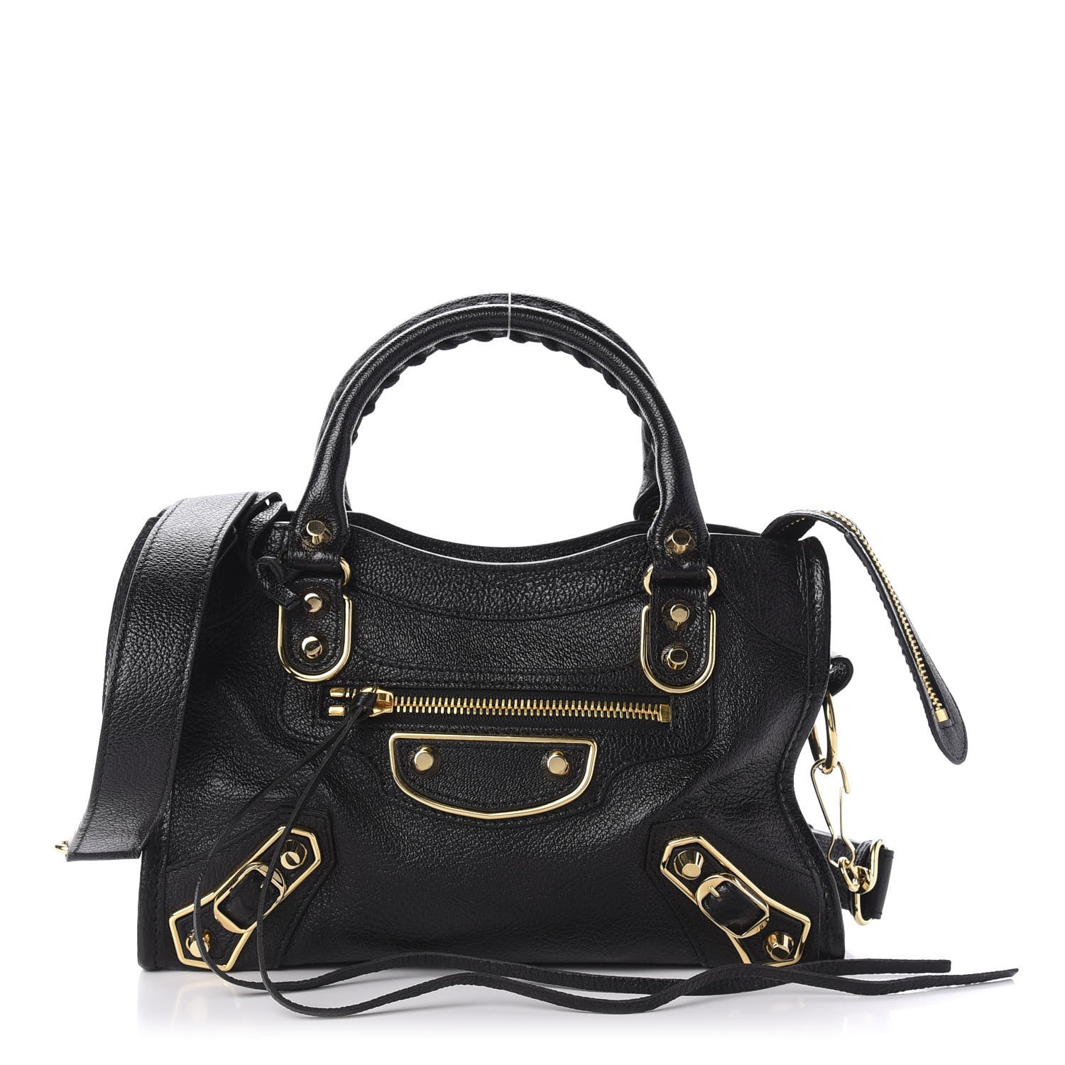 Balenciaga Chevre Gold Metallic Edge Hardware Mini City Black 3 of 12