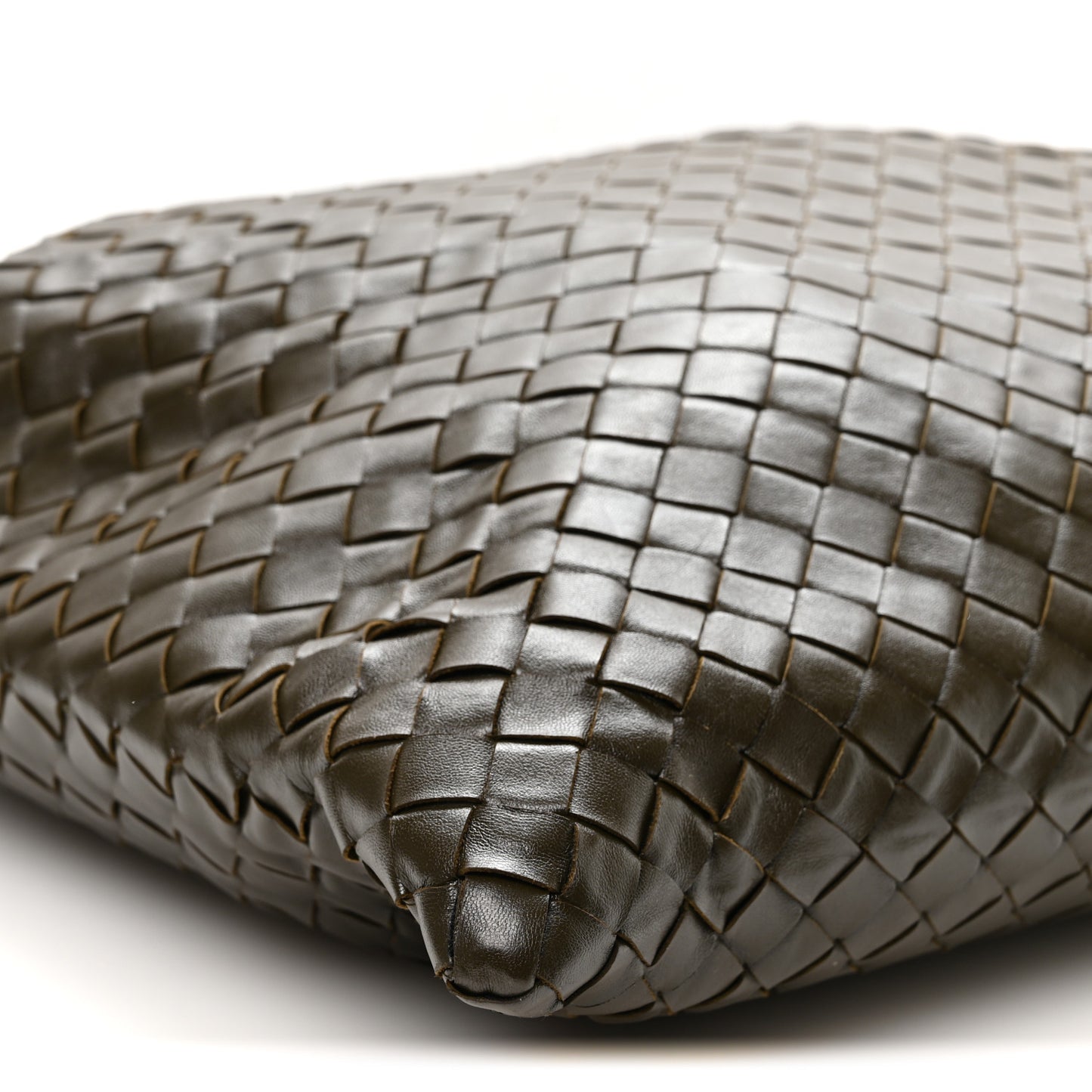 Calfskin Intrecciato Large Hop Kaki