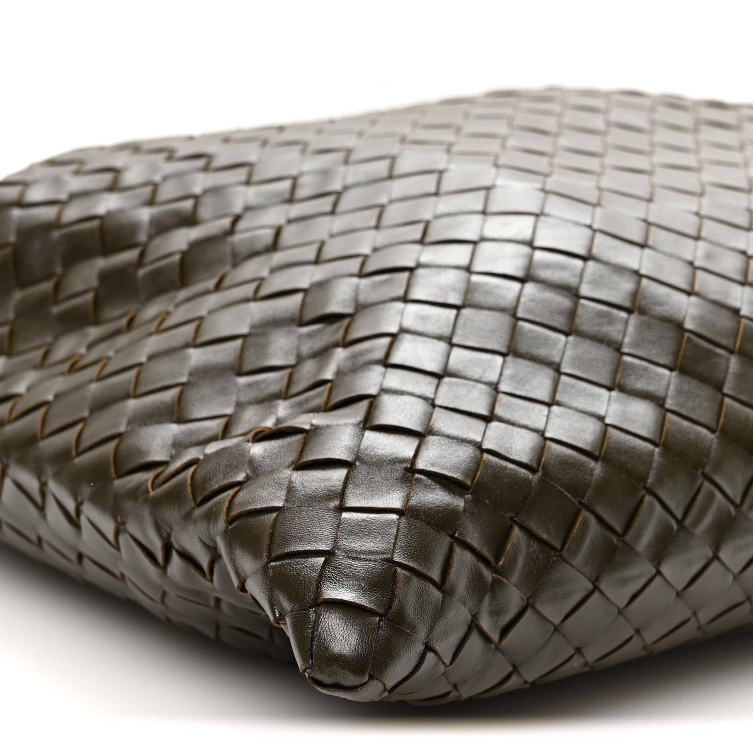 Bottega Veneta Calfskin Intrecciato Large Hop Kaki 9 of 11
