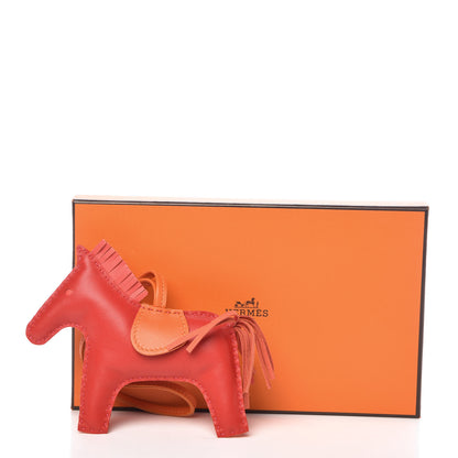 Hermes Milo Lambskin Grigri Rodeo Horse Bag Charm MM Rouge Rose Indien Jaipur Feu 4 of 4
