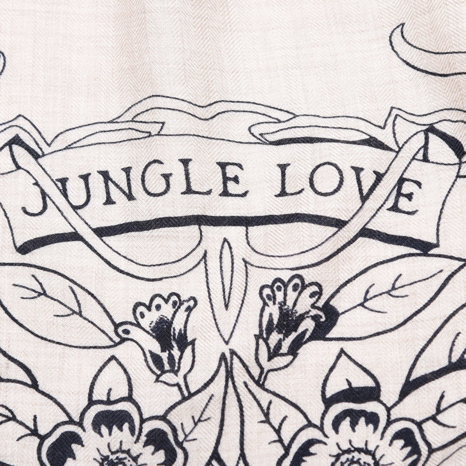 Hermes Cashmere Silk Jungle Love Tattoo Shawl 140 Natural Bleu Black 4 of 5