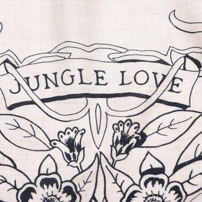 Hermes Cashmere Silk Jungle Love Tattoo Shawl 140 Natural Bleu Black 4 of 5