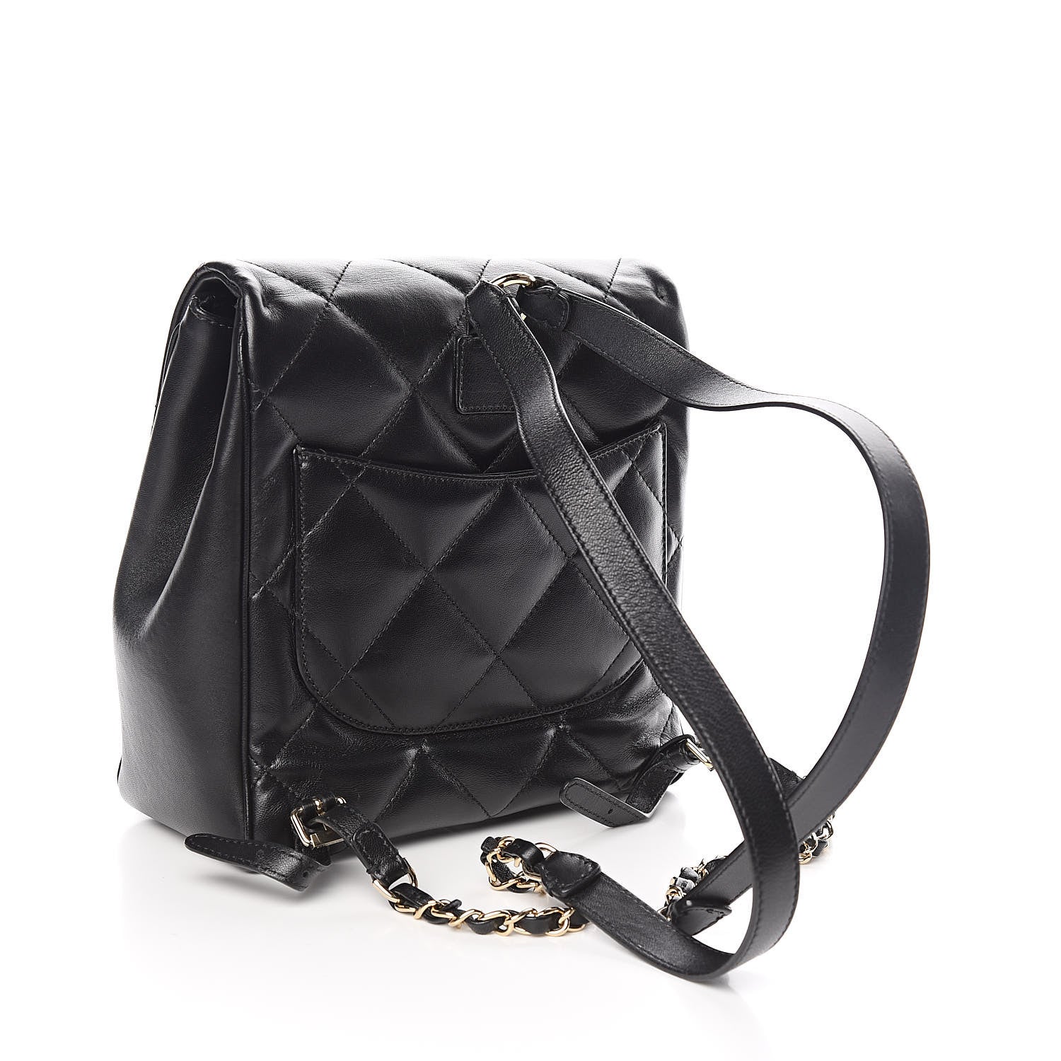 Chanel Lambskin Quilted Chain Backpack Black 3 of 17