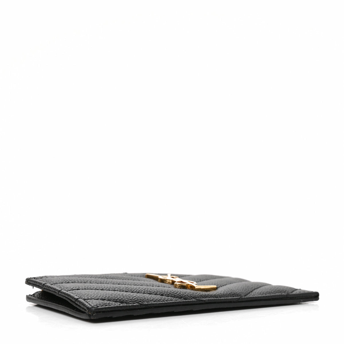 Grain De Poudre Matelasse Chevron Monogram Fragments Zippered Card Case Black