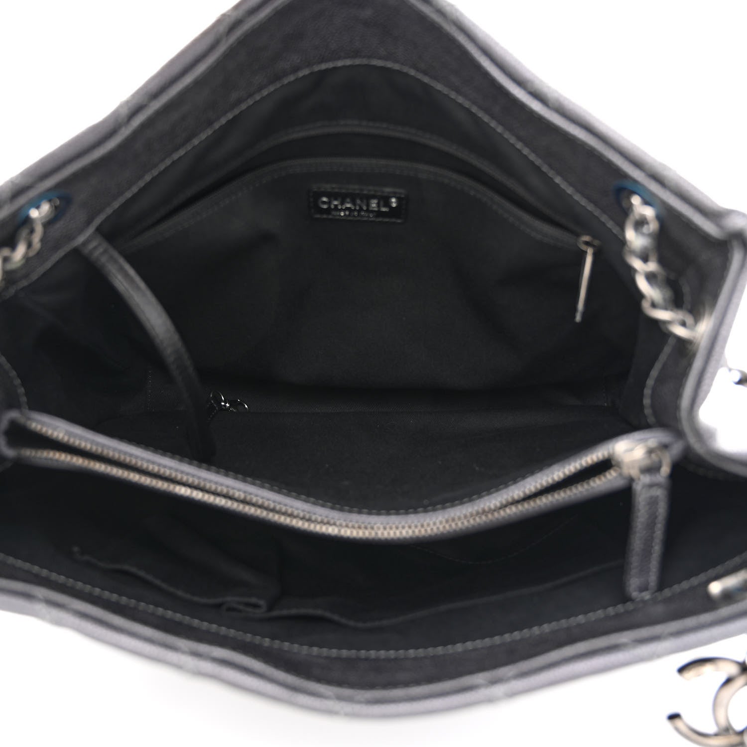 Chanel Iridescent Caviar Quilted Tall Chic Shopping Tote Argent 5 of 10