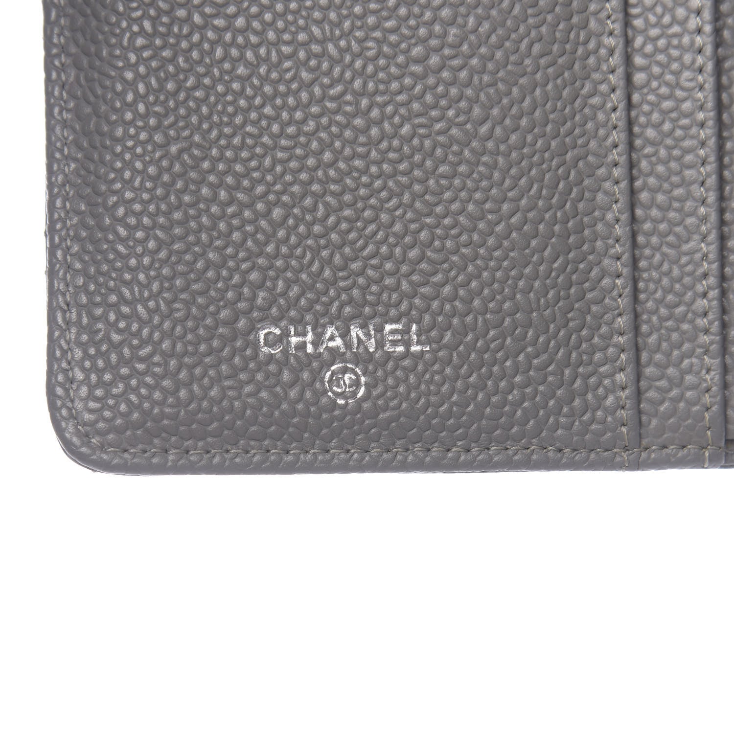 Chanel Caviar Quilted Yen Wallet Grey 6 of 9