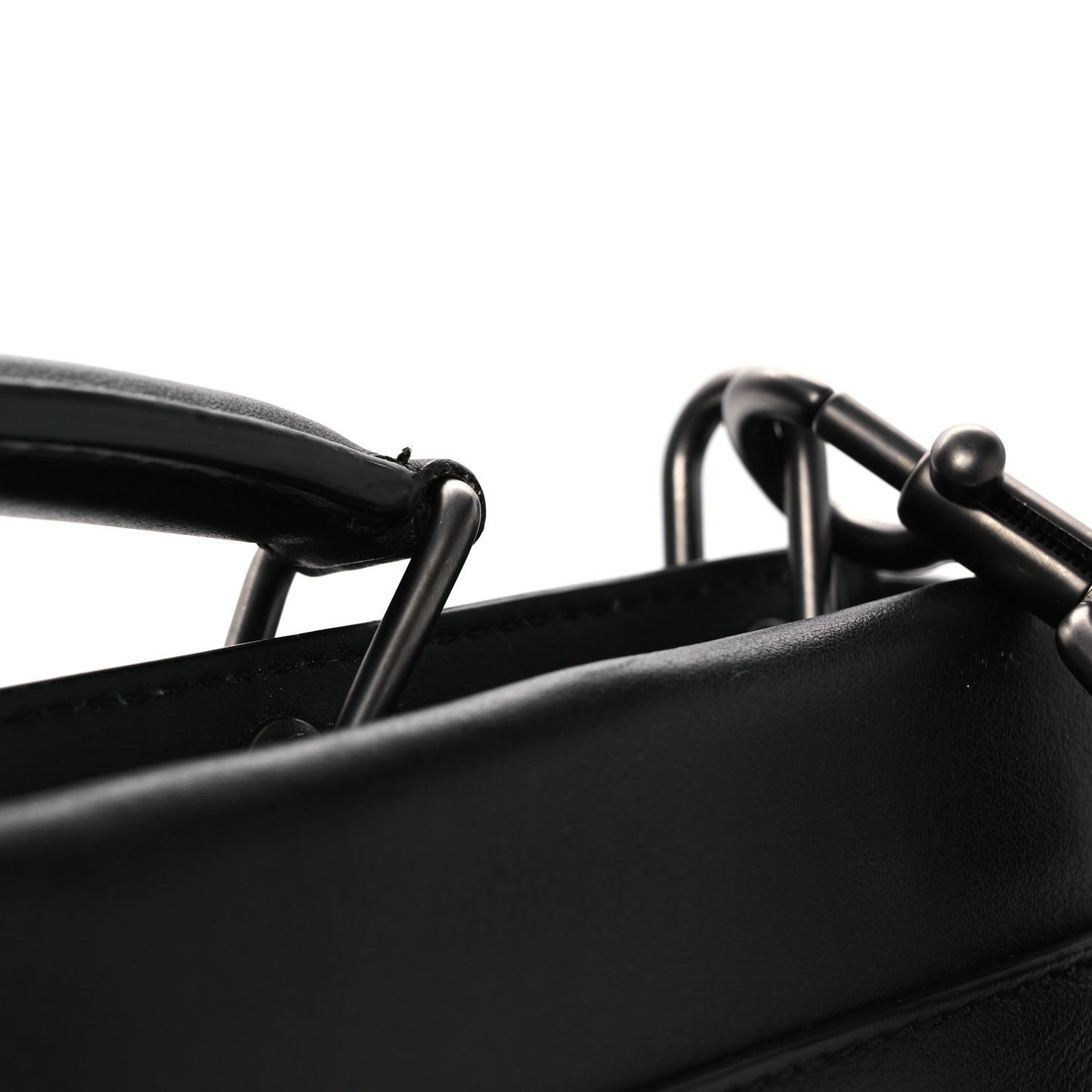 Vitello Grace FF 1974 Embossed Large Peekaboo Iconic Fit Satchel Black