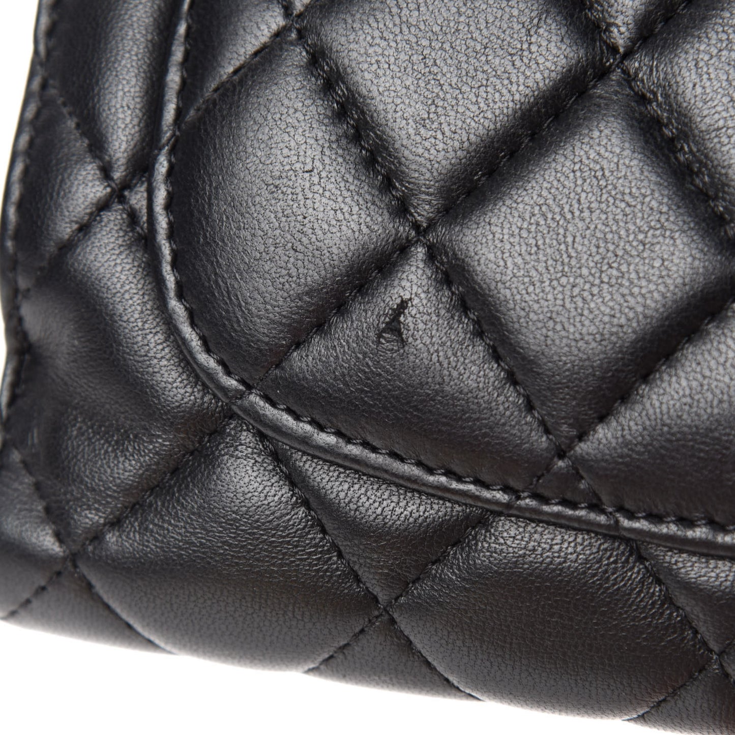 Lambskin Quilted Zipped Pocket Wallet Black