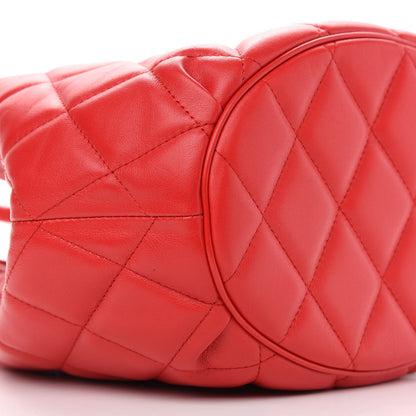 Balenciaga Nappa Calfskin Quilted Touch B Bucket Bag Bright Red 8 of 9
