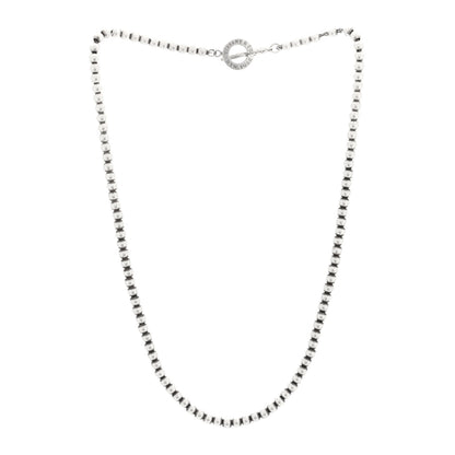 Tiffany Sterling Silver 4mm Beads Toggle Necklace 3 of 5