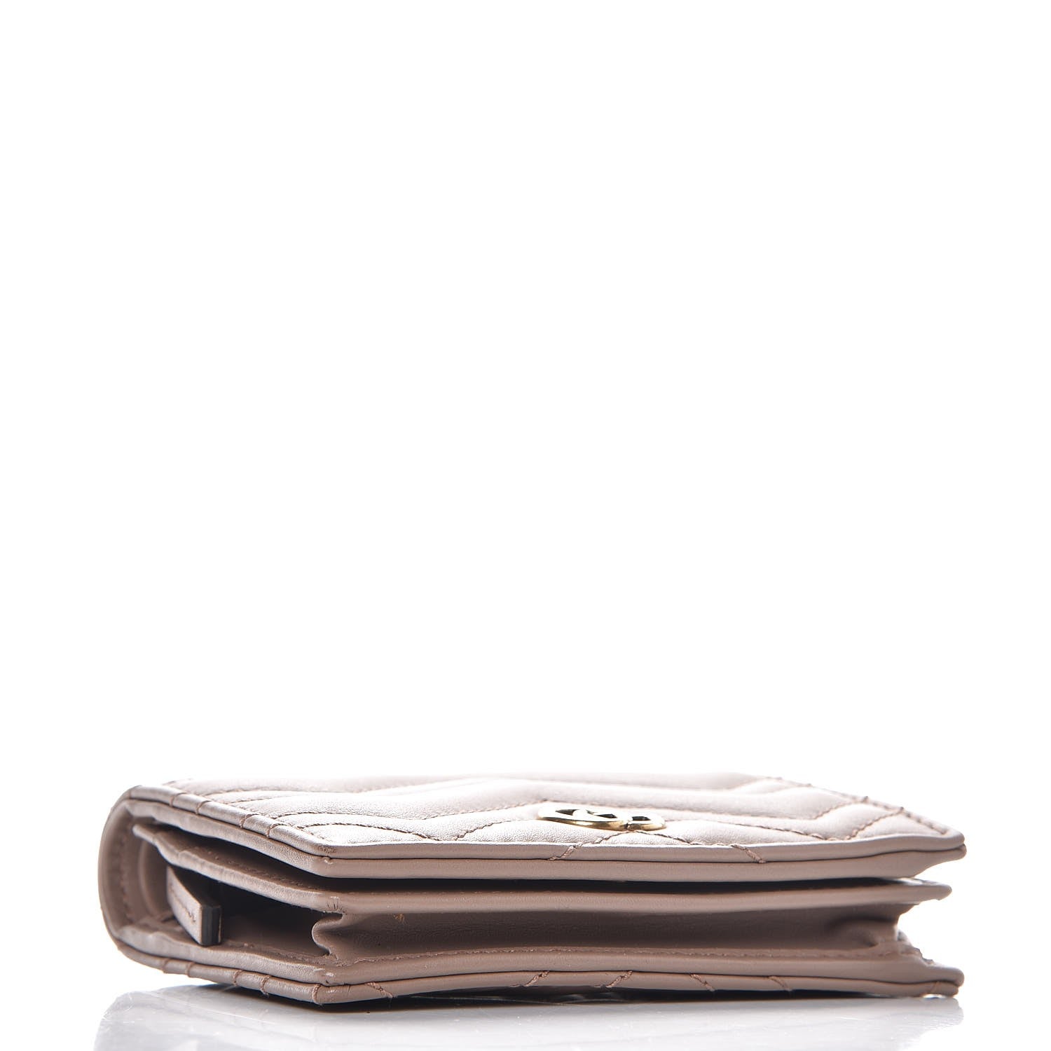 Gucci Calfskin Matelasse GG Marmont Card Case Wallet Porcelain Rose 4 of 8