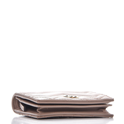 Gucci Calfskin Matelasse GG Marmont Card Case Wallet Porcelain Rose 4 of 8