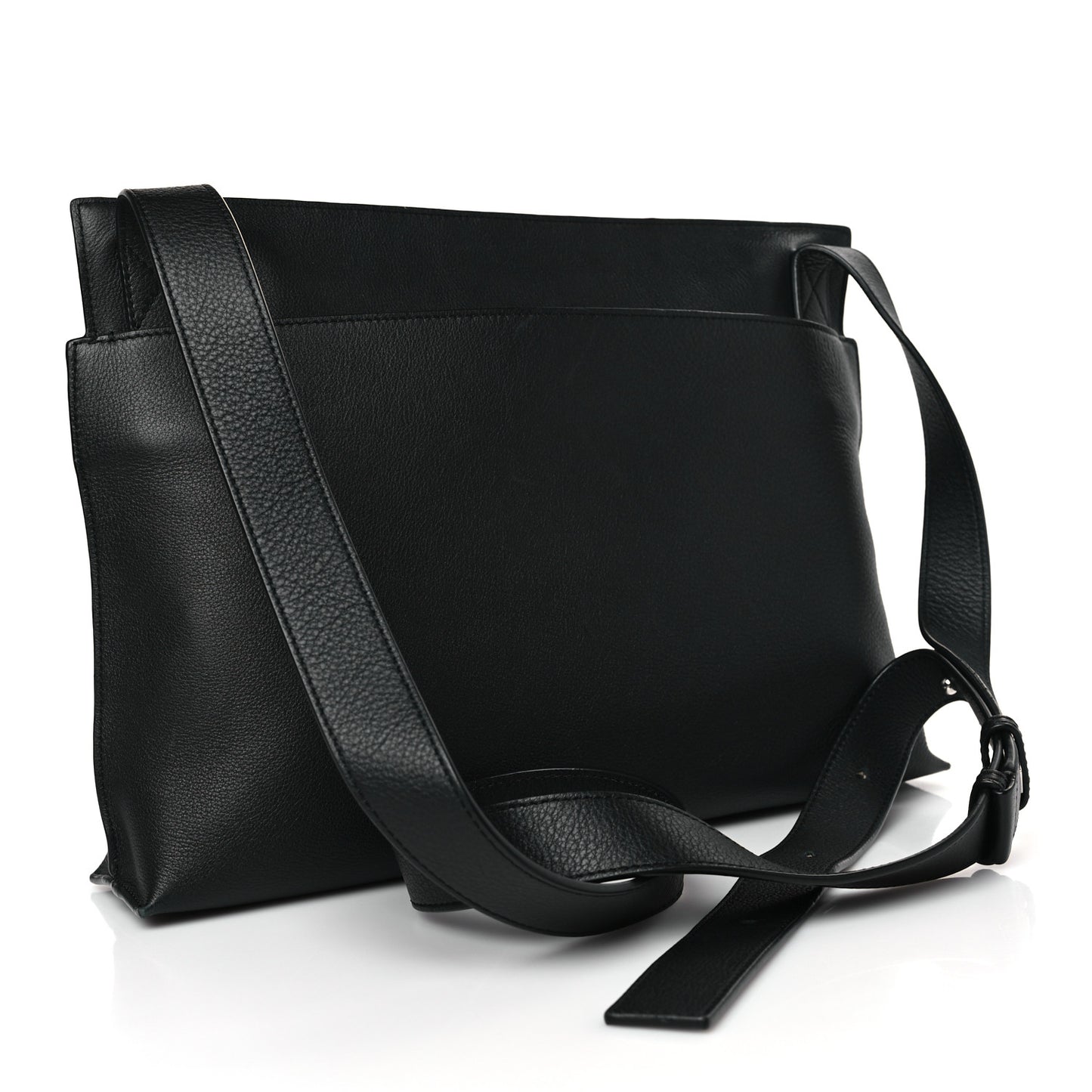 Soft Grained Calfskin Medium T Messenger Bag Black