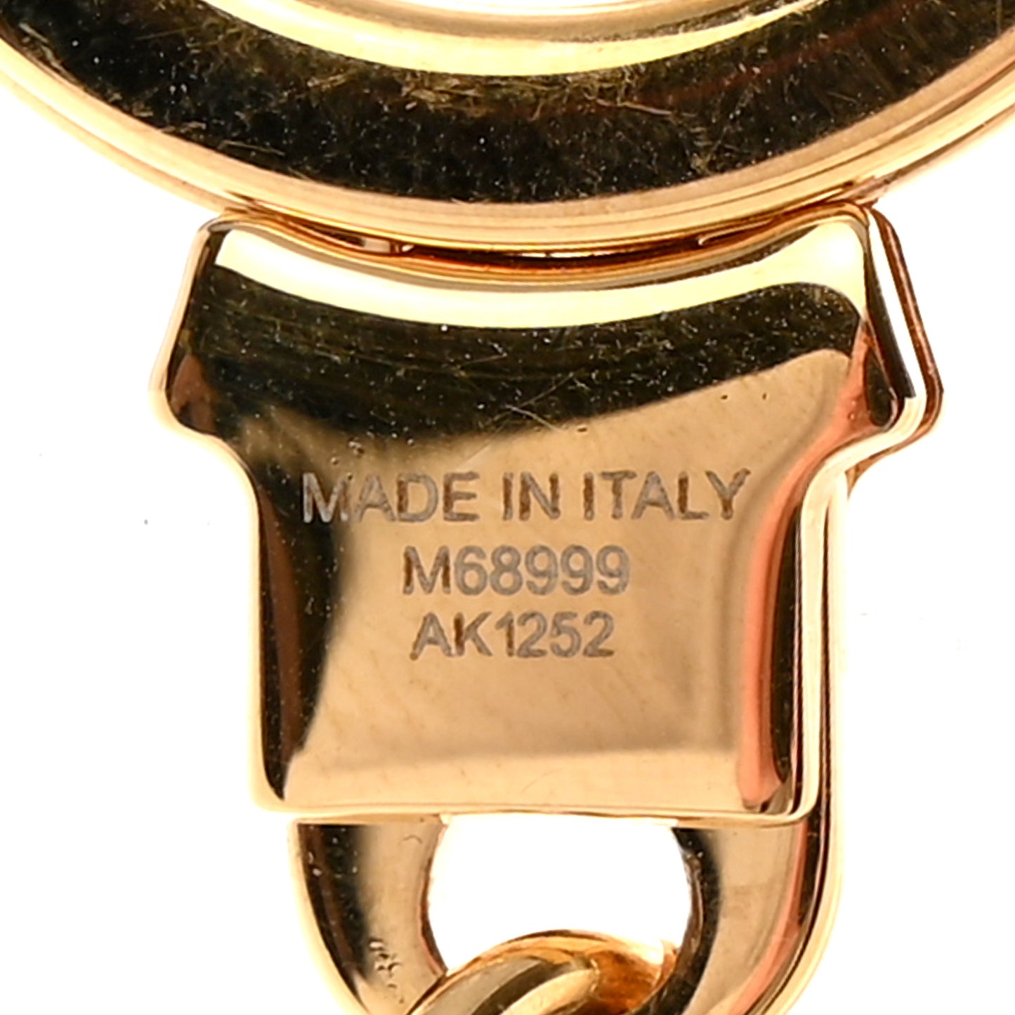 Brass Enamel Fleur De Monogram Bag Charm Chain Gold