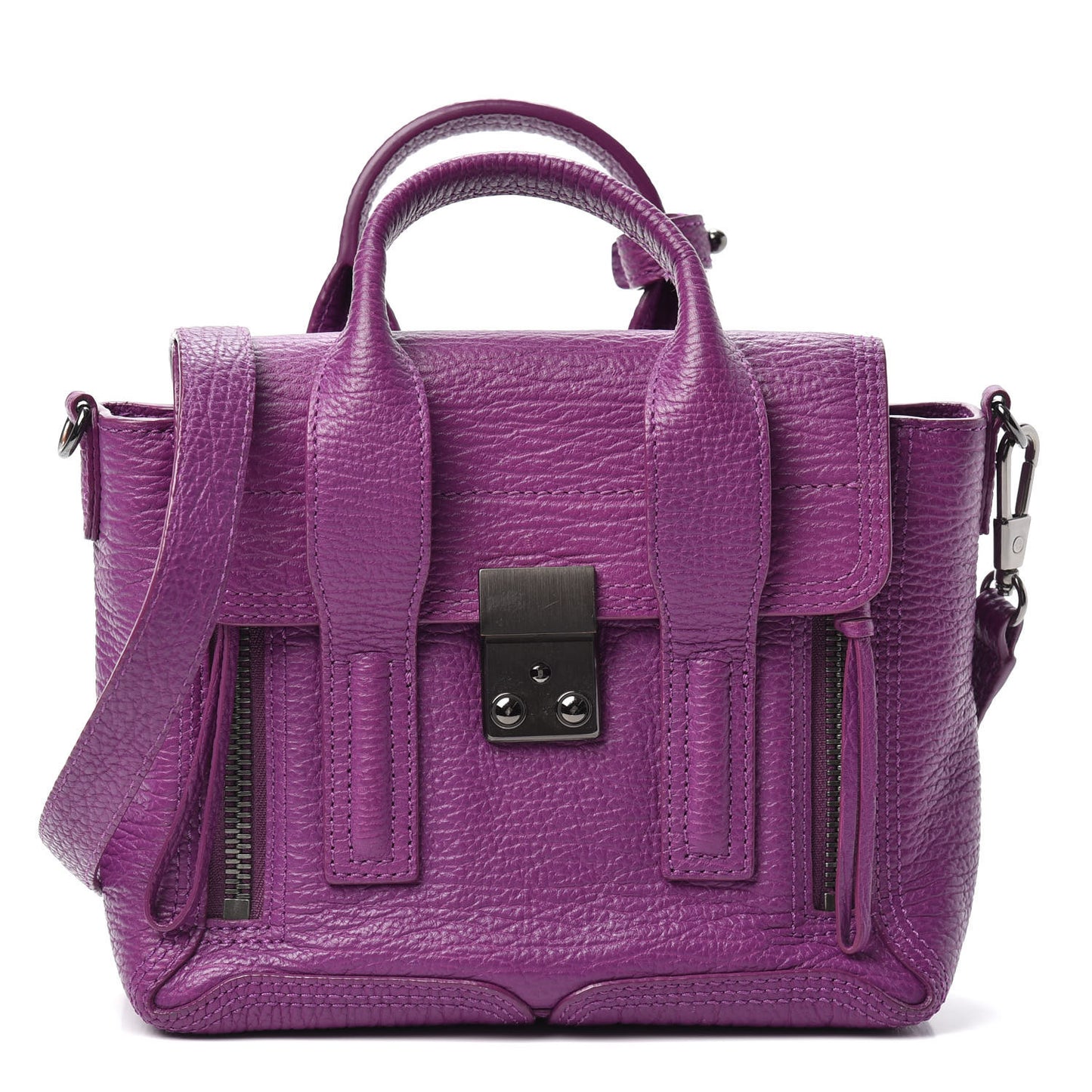 3.1 Textured Calfskin Mini Pashli Satchel Orchid