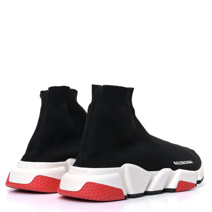 Balenciaga Neoprene Knit Womens Speed Sneakers 40 Black White Red 4 of 4