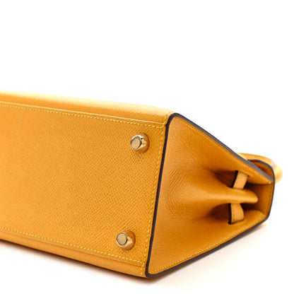 Hermes Courchevel Mini Kelly Sellier 20 Jaune 10 of 12
