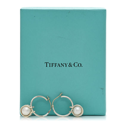Tiffany Sterling Silver Pearl HardWear Hoop Earrings 5 of 5