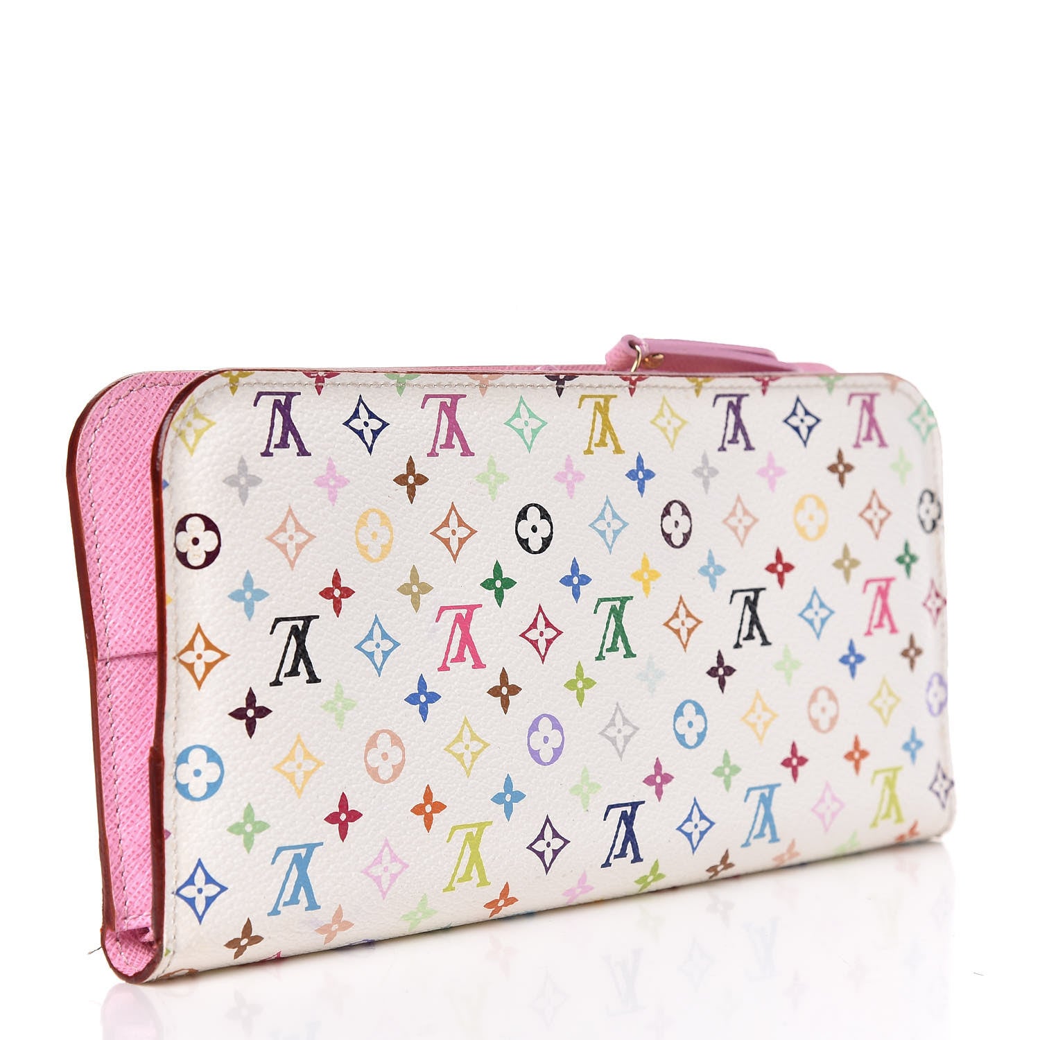 Louis Vuitton Monogram Multicolor Insolite Wallet White Litchi 3 of 10