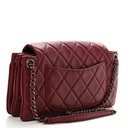 Chanel Lambskin Quilted Chanel 3 Accordion Flap Bag Red 3 of 10