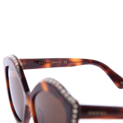 Gucci Crystal Cat Eye GG0118S Sunglasses Havana Brown 6 of 8