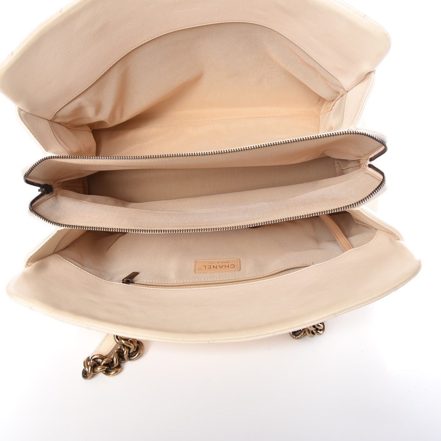 Calfskin Quilted Small Perfect Edge Tote White