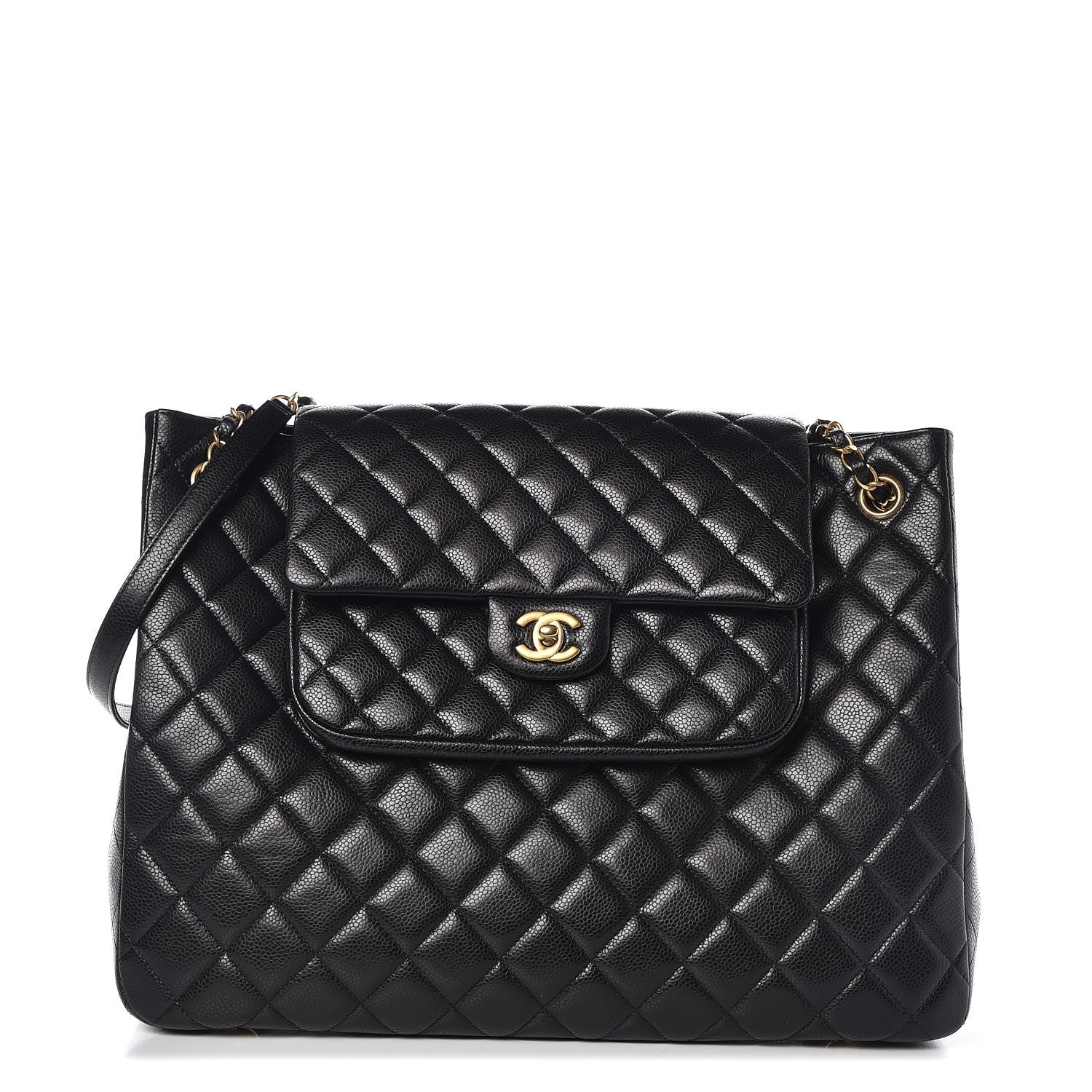 Chanel Caviar Quilted Flap Tote Black 1 of 8