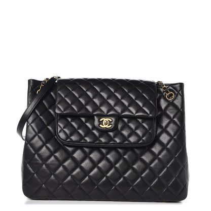 Chanel Caviar Quilted Flap Tote Black 1 of 8