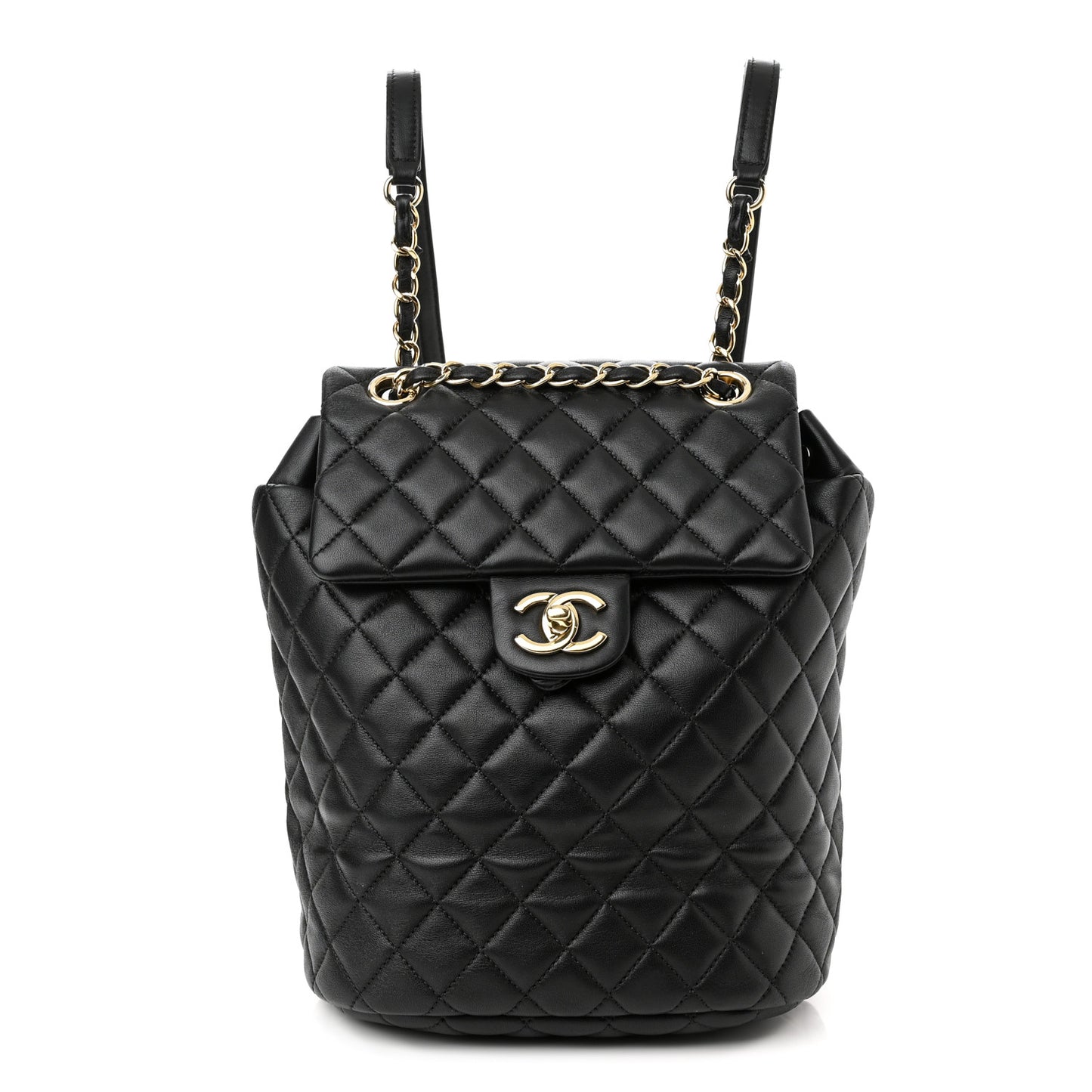 Lambskin Quilted Small Urban Spirit Backpack Black