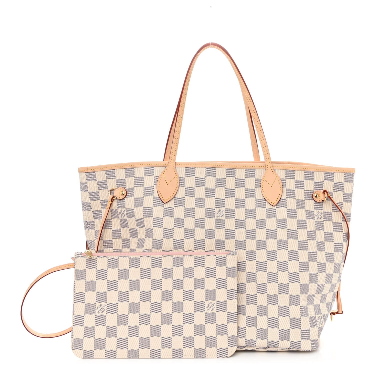 Louis Vuitton Damier Azur Neo Neverfull MM Rose Ballerine 1 of 10