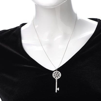 Tiffany Platinum Diamond Petals Key Pendant Necklace 2 of 6