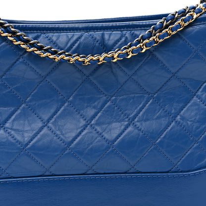 Chanel Aged Calfskin Quilted Medium Gabrielle Hobo Blue 8 of 10