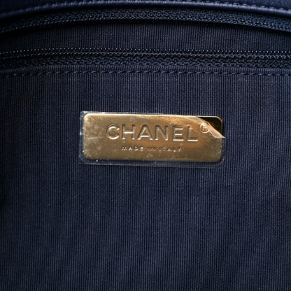 Chanel Denim Quilted Chanel 19 East West Shopping Bag Blue 6 of 10