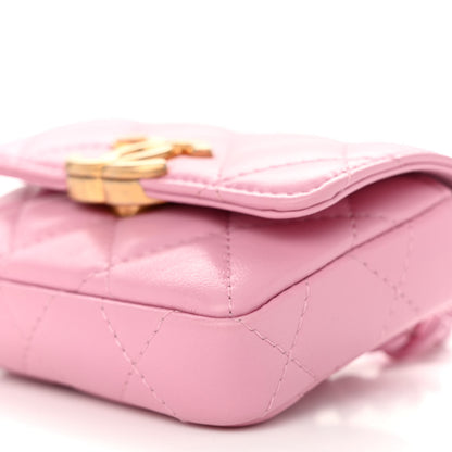 Chanel Lambskin Lacquered Metal Quilted Flap Chain Belt Bag Pink 11 of 11