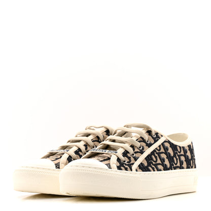 Christian Dior Canvas Oblique Walk'N'Dior Low Top Sneakers 37.5 Deep Blue 3 of 13