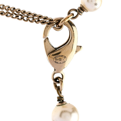 Chanel Pearl Enamel Beaded CC Baroque Long Necklace Black White Gold 5 of 8